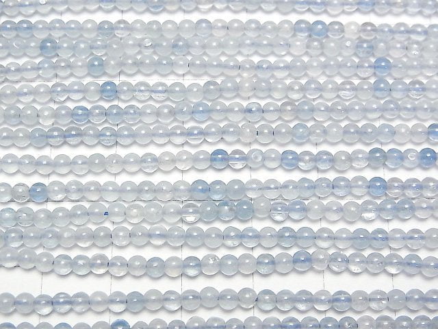 Aquamarin AA++ Rund 3mm 1strang Perlen (ca. 15 Zoll/37 cm)