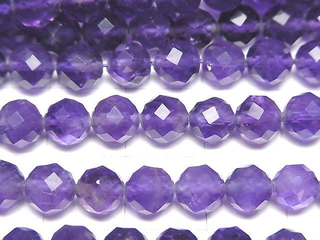 High Quality! Amethyst AA+ 64Faceted Round 6mm half or 1strand beads (aprx.15inch/37cm)