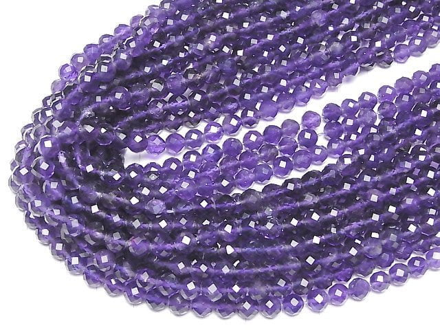 Hochwertig! Amethyst AA+ 64 facettierte runde 6mm halbe oder 1strang Perlen (ca. 15 Zoll/37 cm)