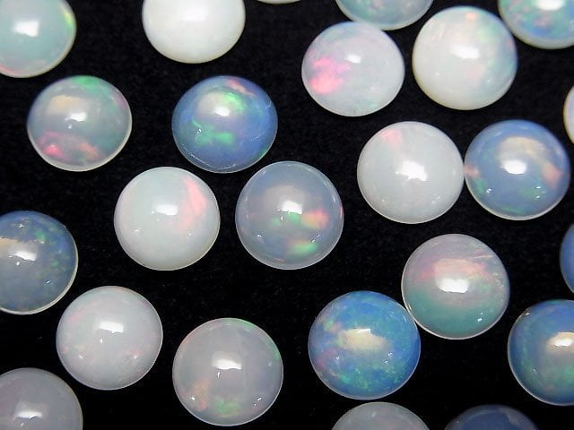 High Quality Ethiopian Opal AA++ Round Cabochon 8x8mm 3pcs