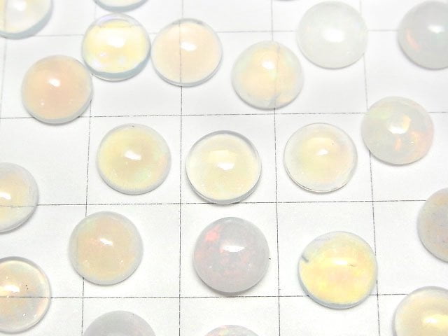 High Quality Ethiopian Opal AA++ Round Cabochon 8x8mm 3pcs