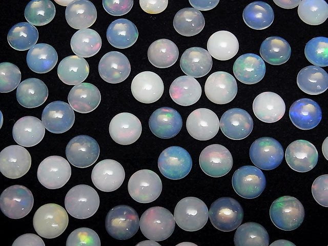 Hochwertiger äthiopischer Opal AA++ runder Cabochon 8x8mm 3 Stück
