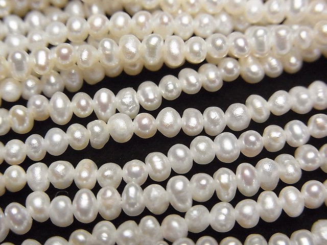Fresh Water Pearl AA++ Potato 3mm White 1strand beads (aprx.15inch/36cm)