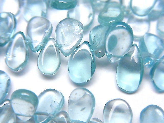 High Quality Apatite AAA- Pear shape (Smooth) half or 1strand beads (aprx.6inch/15cm)