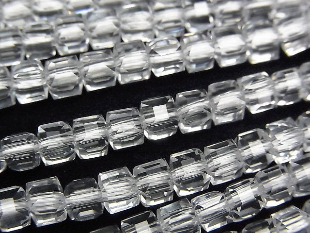 High Quality! Crystal (Smelted Quartz) AAA Cube Shape 4.5x4.5x4.5mm 1strand beads (aprx.15inch/36cm)