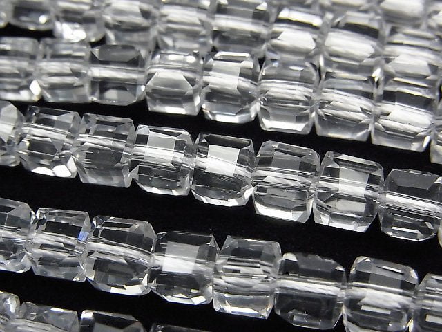 High Quality! Crystal (Smelted Quartz) AAA Cube Shape 6x6x6mm 1strand beads (aprx.15inch/36cm)