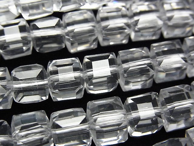 High Quality! Crystal (Smelted Quartz) AAA Cube Shape 7x7x7mm 1strand beads (aprx.15inch/36cm)