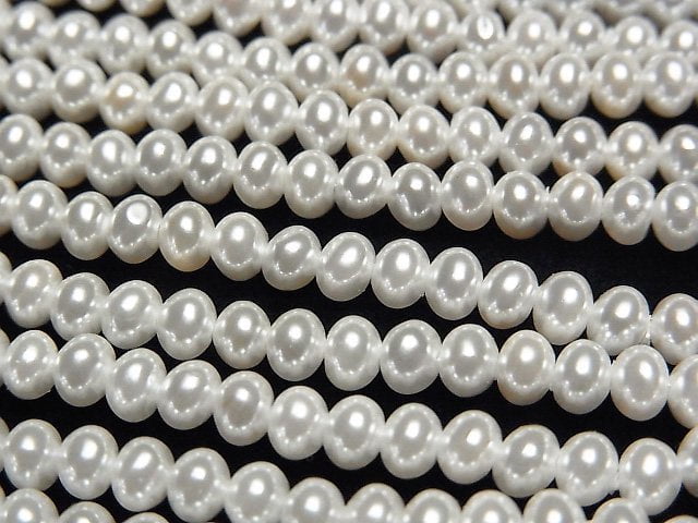 Shell Pearl White Rondelle 4x4x3mm 1strand beads (aprx.15inch/38cm)