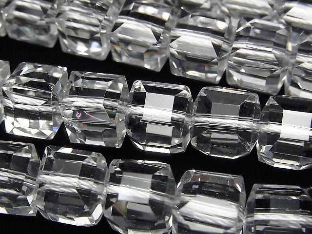 High Quality! Crystal (Smelted Quartz) AAA Cube Shape 10x10x10mm 1strand beads (aprx.15inch/36cm)