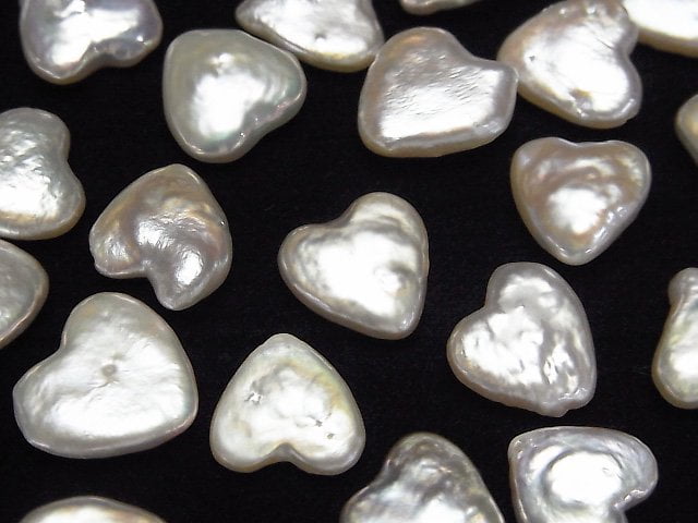 淡水珍珠AA++ 裸石 心形 10x10mm 白色 5顆