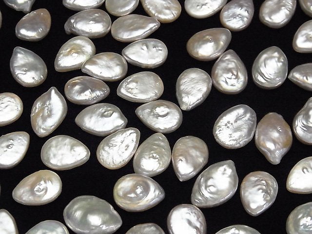 Frischwasserperle AA++ Lose Steine Tropfenform 14x10mm Weiß 5Stück