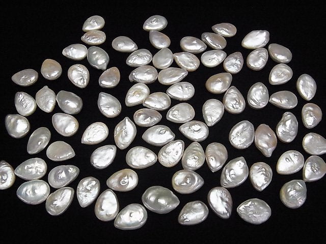 Frischwasserperle AA++ Lose Steine Tropfenform 14x10mm Weiß 5Stück