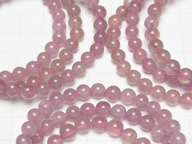 Madagaskar Tiefrose Quarz AA Rund 6mm Armband