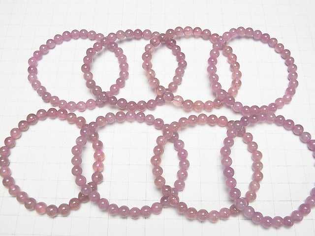 Madagaskar Tiefrose Quarz AA Rund 6mm Armband