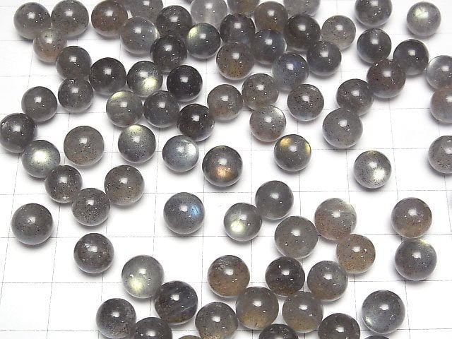Hochwertiger Labradorit AAA Kugel, rund 8mm 3 Stück
