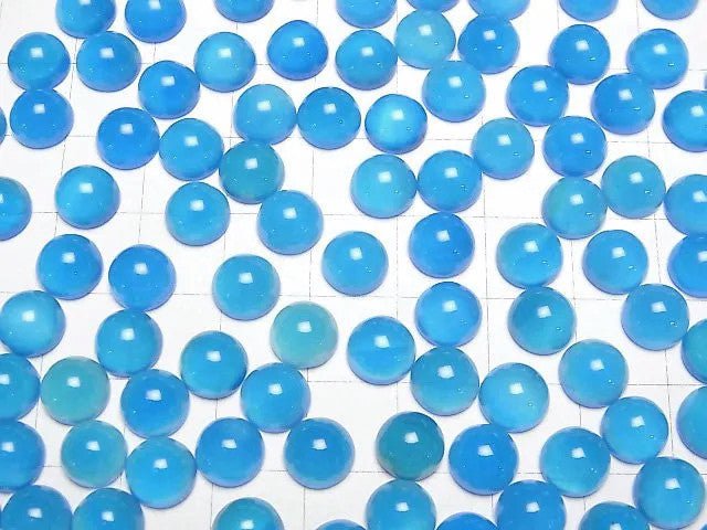 Hellblauer Chalcedon AAA Rund Cabochon 8x8mm 5Stücke