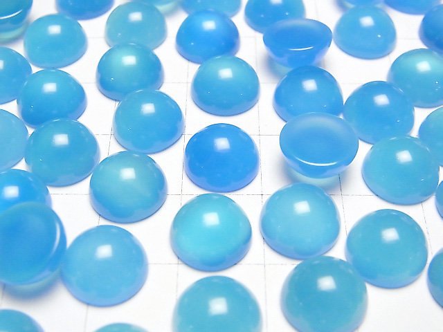 Hellblauer Chalcedon AAA Rund Cabochon 10x10mm 5Stücke