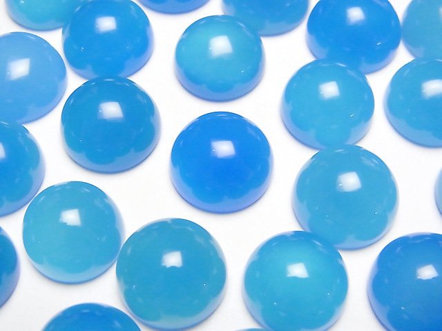 淺藍色玉髓 AAA 圓形凸圓形 12x12mm 4顆