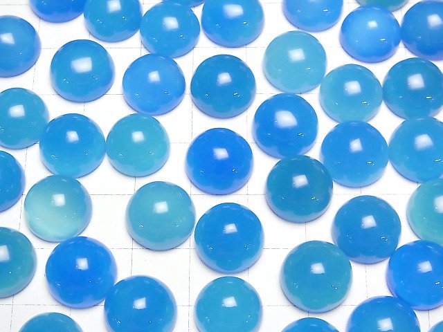 Hellblauer Chalcedon AAA Rund Cabochon 12x12mm 4Stücke