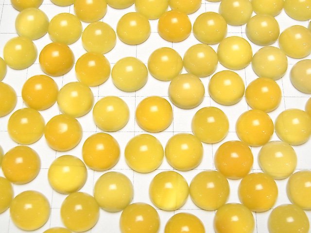 Gelber Chalcedon AAA Rund Cabochon 10x10mm 5Stücke