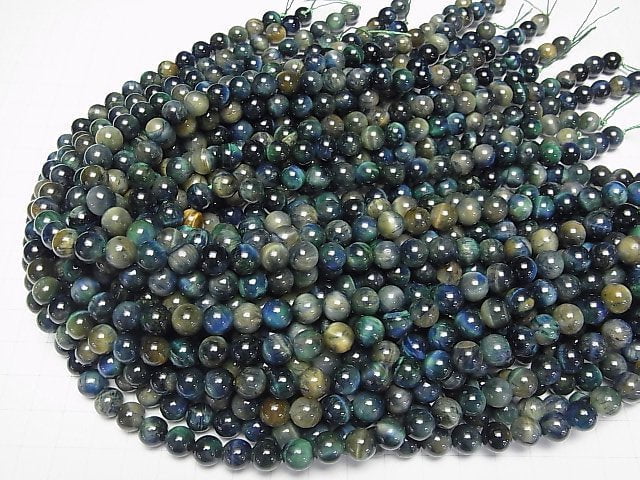 Gemischte Farben Tigerauge AA++ Rund 8mm 1strang Perlen (ca. 36cm/15inch)