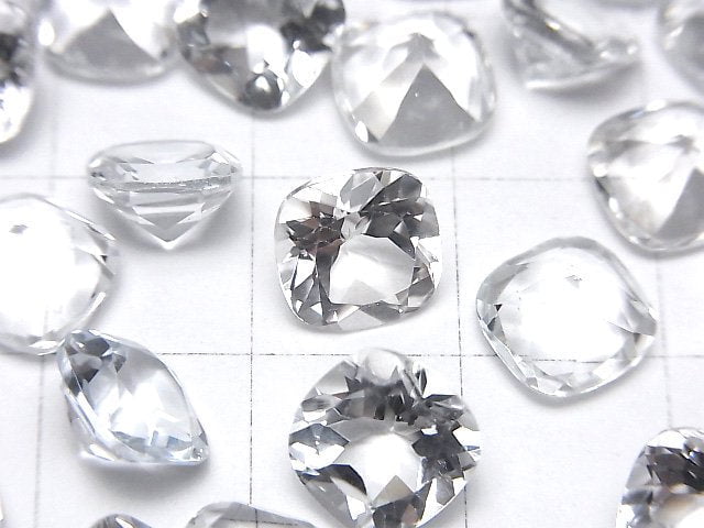 高品質白色托帕石 AAA 級 散裝方刻面 8x8 公釐 3 顆