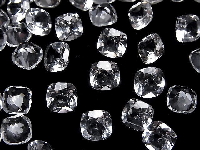 Hochwertiger weißer Topas AAA Lose Steine Quadrat facettiert 8x8mm 3Stück