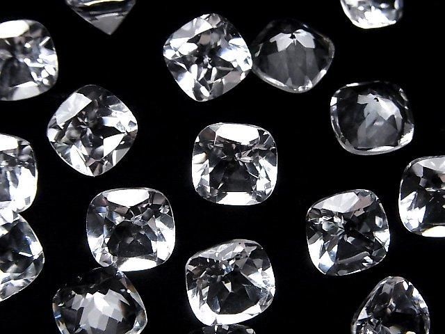 Hochwertiger weißer Topas AAA Lose Steine Quadrat facettiert 10x10mm 1Stück