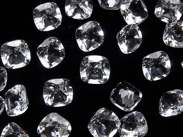 Hochwertiger weißer Topas AAA Lose Steine Quadrat facettiert 10x10mm 1Stück