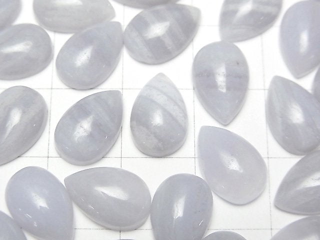 藍紋瑪瑙 AA++ 梨形素面 12x8mm 2顆
