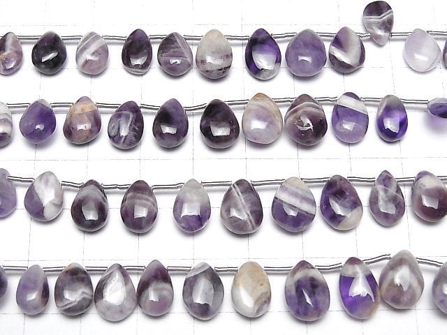 Streifen Amethyst Birnenform (Glatt) 1Strang (23Stücke)