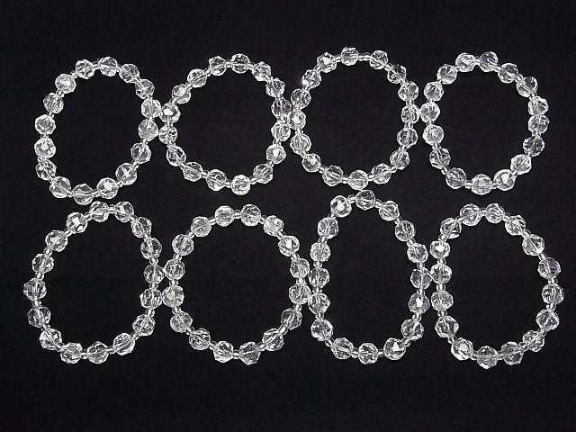 Hochwertig! Kristall AAA- Roh facettiert Rund 10mm Armband