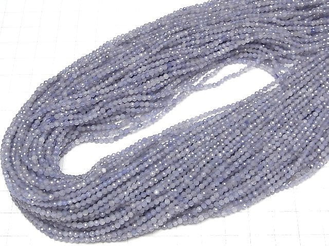 Hochwertig! Tansanit AA++ Facettiert Rund 2mm 1Strang Perlen (ca. 15 Zoll/37 cm)