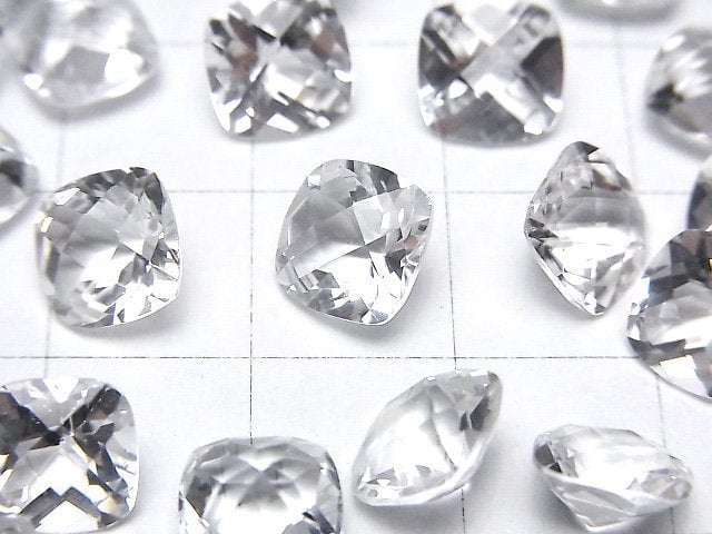 高品質白色托帕石 AAA 裸石 方形刻面(棋盤格切工)8x8mm 3顆