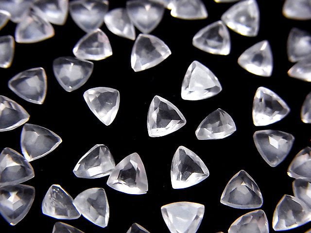 高品質玫瑰石英 AAA 散石 三角刻面 4x4mm 10顆
