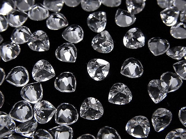 高品質白色拓帕石 AAA 級 栗子刻面 5x5mm 5顆/組