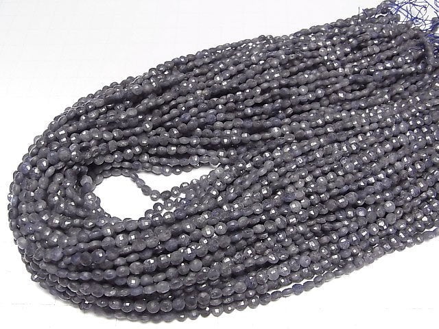 Hochwertig! Sri Lanka Saphir AA Facettiert Münze 4x4mm 1strang Perlen (ca. 15 Zoll/37 cm)