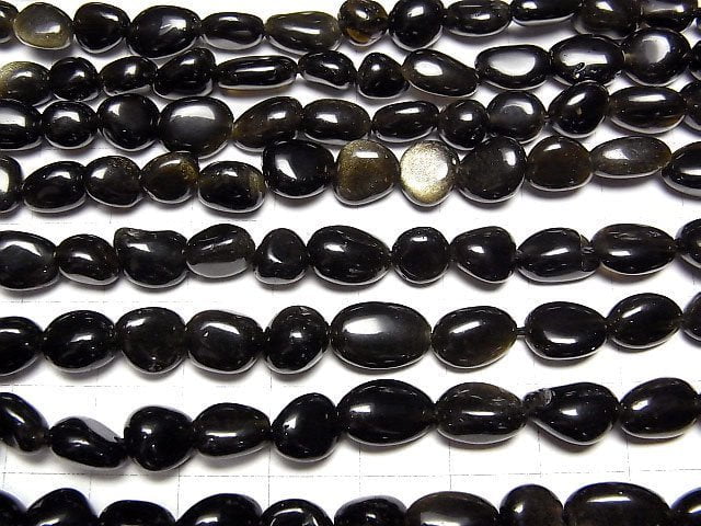 Goldener Obsidian AA++ Nugget 1 Strang Perlen (ca. 15 Zoll/37 cm)