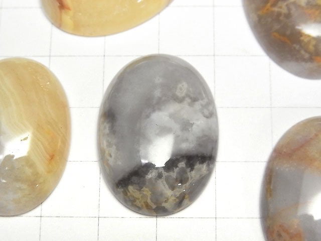 瘋狂瑪瑙橢圓形凸圓形寶石 30x22mm 1顆