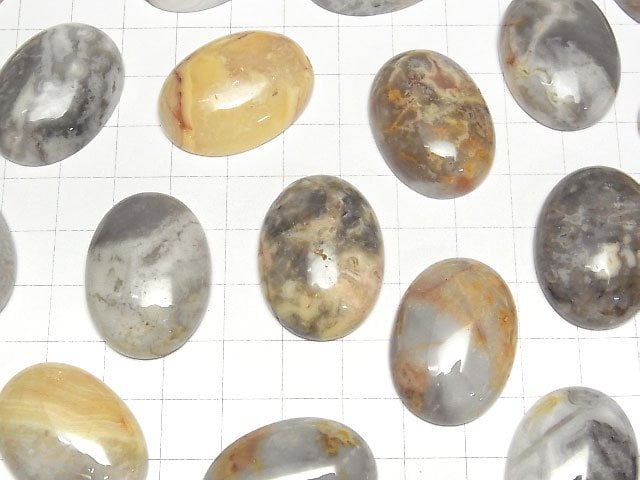 Crazy Lace Achat Oval Cabochon 30x22mm 1Stück