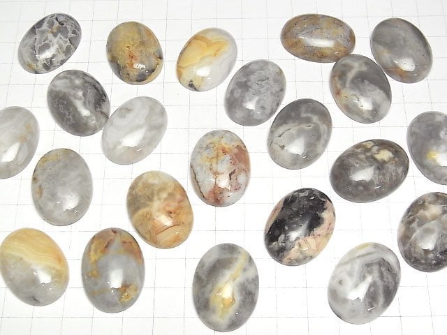 Crazy Lace Achat Oval Cabochon 30x22mm 1Stück