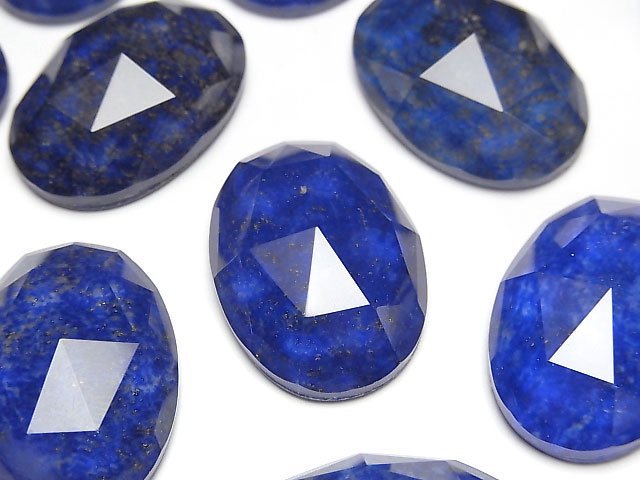 青金石 x AAA級刻面橢圓形玫瑰式切割水晶 25x18毫米 1顆
