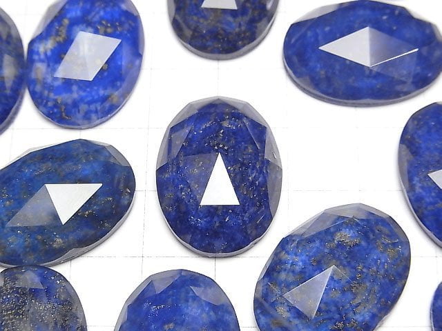 青金石 x AAA級刻面橢圓形玫瑰式切割水晶 25x18毫米 1顆