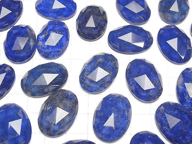 Lapislazuli x Kristall AAA Oval Rose Cut 25x18mm 1 Stück