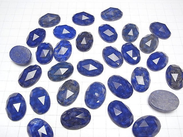 Lapislazuli x Kristall AAA Oval Rose Cut 25x18mm 1 Stück