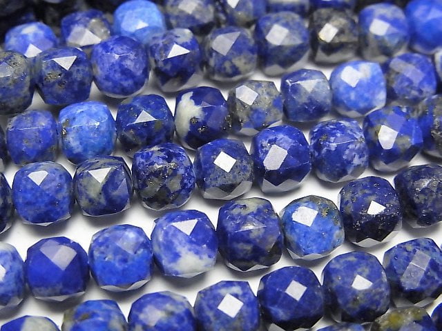 高品質!青金石 AA 方塊形狀 6x6x6mm 半串或一串珠子 (約 15 英吋/37 公分)