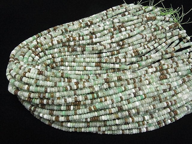 Basaltgestein enthalten Chrysopras AA Rondelle 4x4x2mm 1Strang Perlen (ca. 15inch/38cm)