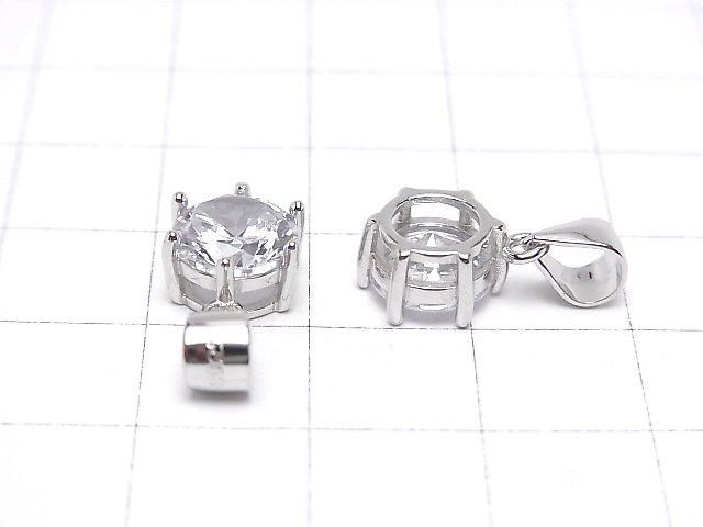 Silver925 Cubic Zirconia Pendant 8x8x5.5mm 1pc