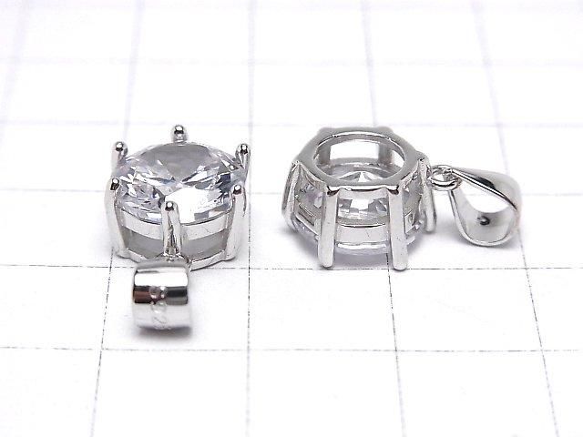 Silver925 Cubic Zirconia Pendant 10x10x6.5mm 1pc