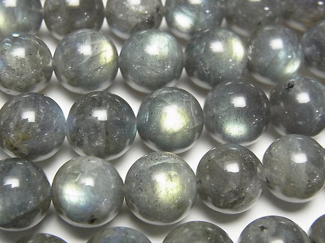 閃光石 AA+ 圓珠 10mm 半串或一串珠子 (約15英吋/37公分)